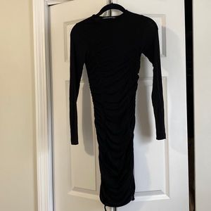 Size S Black Naked Wardrobe dress with adjustable ruched sides